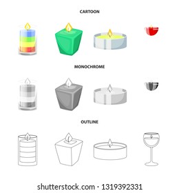 Vector illustration of relaxation and flame icon. Collection of relaxation and wax vector icon for stock.