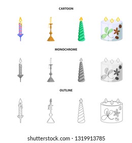 Vector illustration of relaxation and flame icon. Collection of relaxation and wax stock vector illustration.