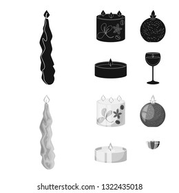 Vector illustration of relaxation and flame icon. Collection of relaxation and wax stock vector illustration.