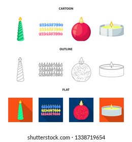 Vector illustration of relaxation and flame icon. Collection of relaxation and wax stock symbol for web.