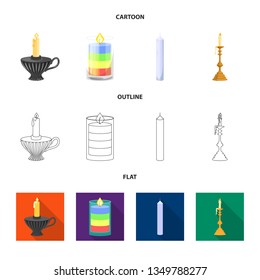Vector illustration of relaxation and flame icon. Set of relaxation and wax stock symbol for web.