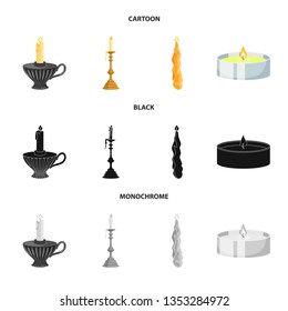 Vector illustration of relaxation and flame icon. Collection of relaxation and wax stock vector illustration.