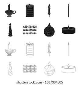 Vector illustration of relaxation and flame icon. Set of relaxation and wax stock vector illustration.