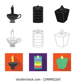 Vector illustration of relaxation and flame icon. Collection of relaxation and wax stock symbol for web.