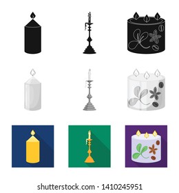 Vector illustration of relaxation and flame icon. Collection of relaxation and wax vector icon for stock.