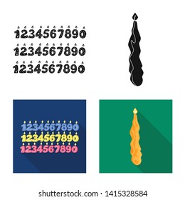 Vector illustration of relaxation and flame icon. Collection of relaxation and wax stock symbol for web.