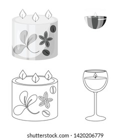 Vector illustration of relaxation and flame icon. Set of relaxation and wax stock vector illustration.