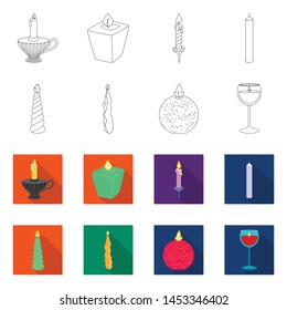 Vector illustration of relaxation and flame icon. Set of relaxation and wax vector icon for stock.