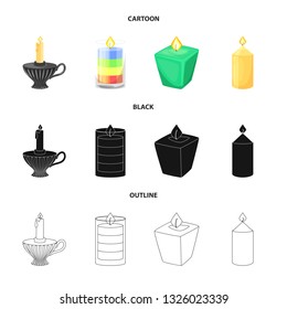 Vector illustration of relaxation and flame logo. Collection of relaxation and wax stock vector illustration.