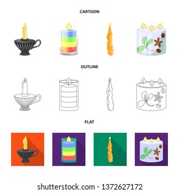 Vector illustration of relaxation and flame logo. Collection of relaxation and wax vector icon for stock.