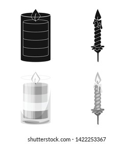 Vector illustration of relaxation and flame logo. Collection of relaxation and wax vector icon for stock.