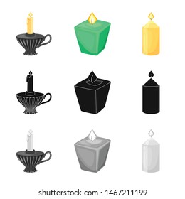 Vector illustration of relaxation and flame logo. Set of relaxation and wax stock vector illustration.