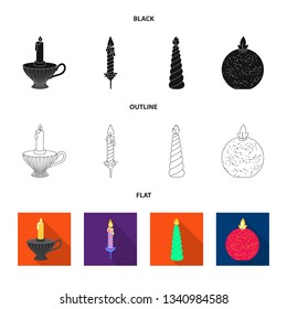 Vector illustration of relaxation and flame sign. Collection of relaxation and wax vector icon for stock.