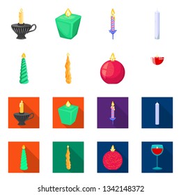 Vector illustration of relaxation and flame sign. Collection of relaxation and wax stock symbol for web.