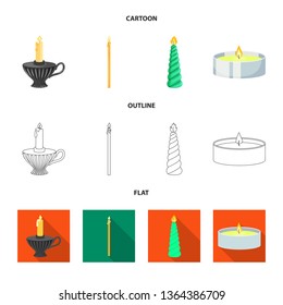 Vector illustration of relaxation and flame sign. Set of relaxation and wax vector icon for stock.