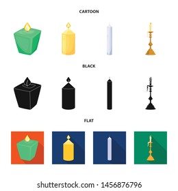 Vector illustration of relaxation and flame sign. Collection of relaxation and wax stock symbol for web.
