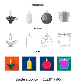 Vector illustration of relaxation and flame symbol. Collection of relaxation and wax vector icon for stock.