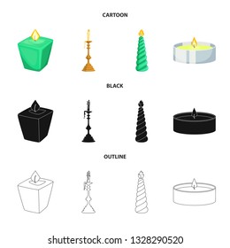 Vector illustration of relaxation and flame symbol. Collection of relaxation and wax vector icon for stock.