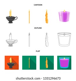 Vector illustration of relaxation and flame symbol. Set of relaxation and wax vector icon for stock.