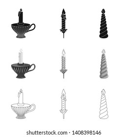 Vector illustration of relaxation and flame symbol. Collection of relaxation and wax vector icon for stock.