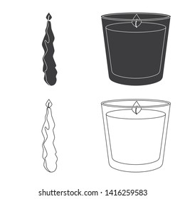 Vector illustration of relaxation and flame symbol. Set of relaxation and wax stock vector illustration.