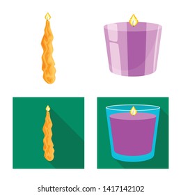Vector illustration of relaxation and flame symbol. Set of relaxation and wax stock vector illustration.