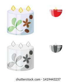 Vector illustration of relaxation and flame symbol. Set of relaxation and wax stock vector illustration.