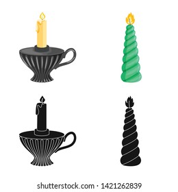 Vector illustration of relaxation and flame symbol. Set of relaxation and wax vector icon for stock.