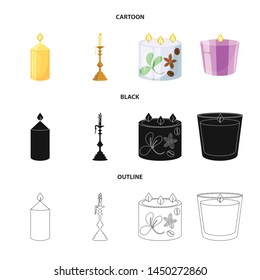 Vector illustration of relaxation and flame symbol. Set of relaxation and wax stock vector illustration.