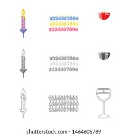 Vector illustration of relaxation and flame symbol. Collection of relaxation and wax stock symbol for web.