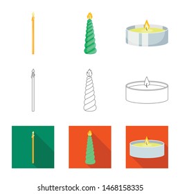 Vector illustration of relaxation and flame symbol. Set of relaxation and wax stock vector illustration.
