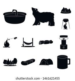 Vector illustration of relaxation and rest icon. Collection of relaxation and adventure vector icon for stock.