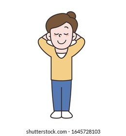 vector illustration of a relaxed woman