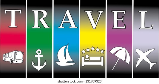 vector illustration relaxing vacation travel