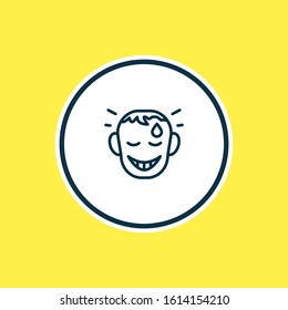 Vector illustration of relieved icon line. Beautiful emotions element also can be used as happy icon element.