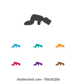 Vector Illustration Of Religion Symbol On Praying Steps Icon. Premium Quality Isolated Sajdah Element In Trendy Flat Style.