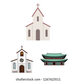 Vector illustration of religion and wedding symbol. Collection of religion and house  stock symbol for web.