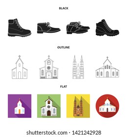 Vector illustration of religion and wedding symbol. Collection of religion and house  stock symbol for web.