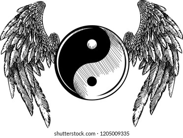 vector illustration Religion, Ying Yang, Tao, Zen Culture