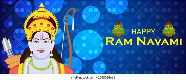 Vector illustration of a Religious Background for Happy Ram Navami.