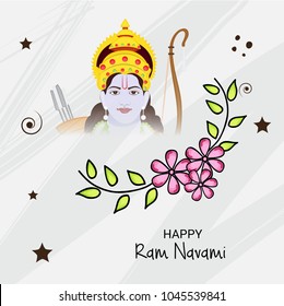 Vector illustration of a Religious Background for Happy Ram Navami.