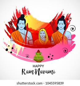 Vector illustration of a Religious Background for Happy Ram Navami.