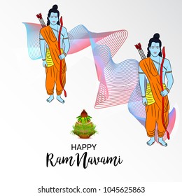 Vector illustration of a Religious Background for Happy Ram Navami.
