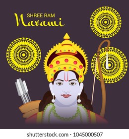 Vector illustration of a Religious Background for Shree Ram Navami.
