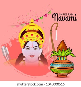 Vector illustration of a Religious Background for Shree Ram Navami.