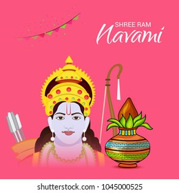Vector illustration of a Religious Background for Shree Ram Navami.
