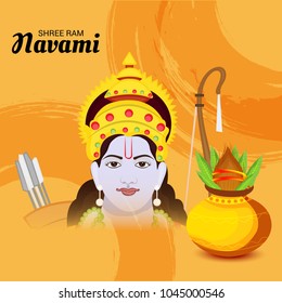 Vector illustration of a Religious Background for Shree Ram Navami.