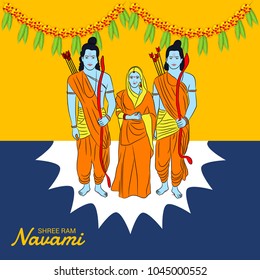 Vector illustration of a Religious Background for Shree Ram Navami.