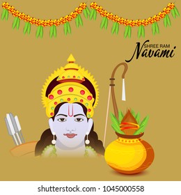 Vector illustration of a Religious Background for Shree Ram Navami.
