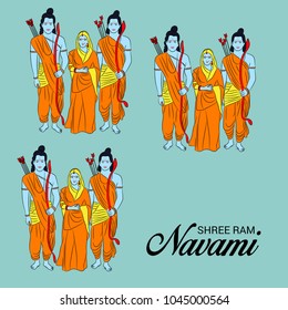 Vector illustration of a Religious Background for Shree Ram Navami.